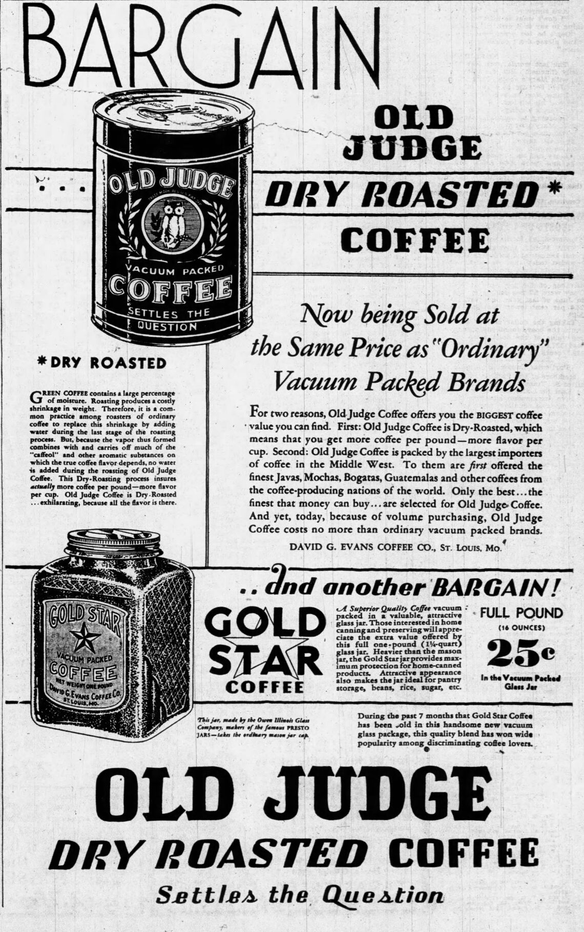 Old Judge Coffee Ad